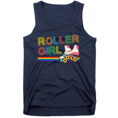 Roller Girl Vintage Seventies 70's Cool Retro Skates Skating Tank Top