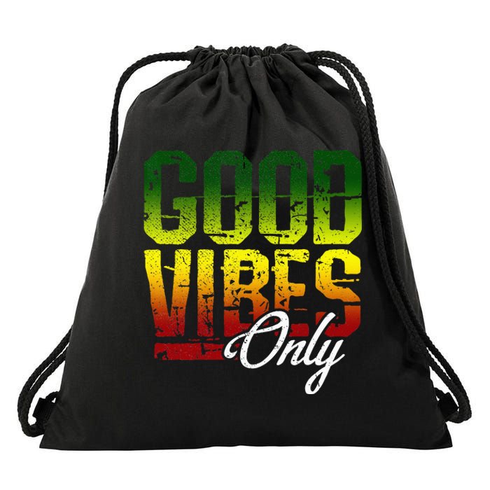 Reggae Good Vibes Only Jamaica One Love Rasta Drawstring Bag