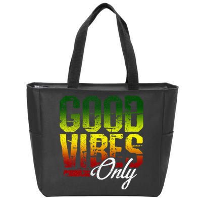 Reggae Good Vibes Only Jamaica One Love Rasta Zip Tote Bag