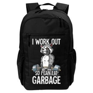 Raccoon Gym Weight Training I Work Out So I Can Eat Garbage Daily Commute Backpack