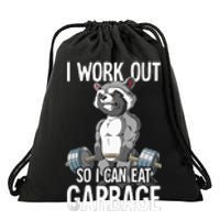 Raccoon Gym Weight Training I Work Out So I Can Eat Garbage Drawstring Bag