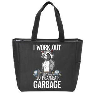 Raccoon Gym Weight Training I Work Out So I Can Eat Garbage Zip Tote Bag