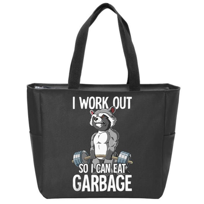 Raccoon Gym Weight Training I Work Out So I Can Eat Garbage Zip Tote Bag