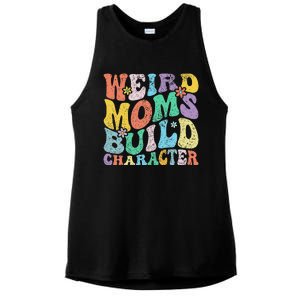 Retro Groovy Weird Moms Build Character 2024 MotherS Day Ladies PosiCharge Tri-Blend Wicking Tank