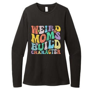 Retro Groovy Weird Moms Build Character 2024 MotherS Day Womens CVC Long Sleeve Shirt