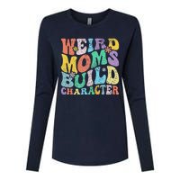 Retro Groovy Weird Moms Build Character 2024 MotherS Day Womens Cotton Relaxed Long Sleeve T-Shirt