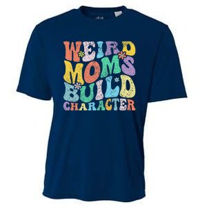 Retro Groovy Weird Moms Build Character 2024 MotherS Day Cooling Performance Crew T-Shirt