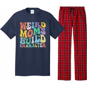 Retro Groovy Weird Moms Build Character 2024 MotherS Day Pajama Set