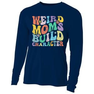 Retro Groovy Weird Moms Build Character 2024 MotherS Day Cooling Performance Long Sleeve Crew