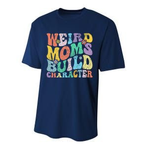 Retro Groovy Weird Moms Build Character 2024 MotherS Day Performance Sprint T-Shirt