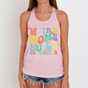 Retro Groovy Weird Moms Build Character 2024 MotherS Day Women's Knotted Racerback Tank