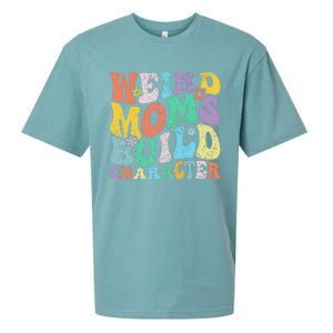 Retro Groovy Weird Moms Build Character 2024 MotherS Day Sueded Cloud Jersey T-Shirt