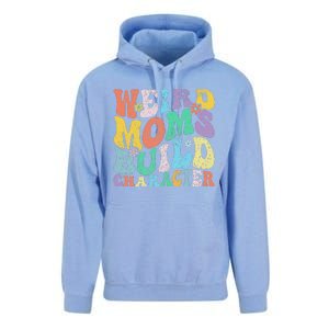 Retro Groovy Weird Moms Build Character 2024 MotherS Day Unisex Surf Hoodie