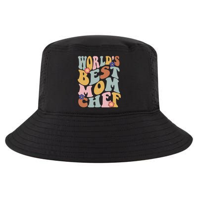 Retro Groovy Worlds Best Mom Chef Groovy Baking Mom Gift Cool Comfort Performance Bucket Hat