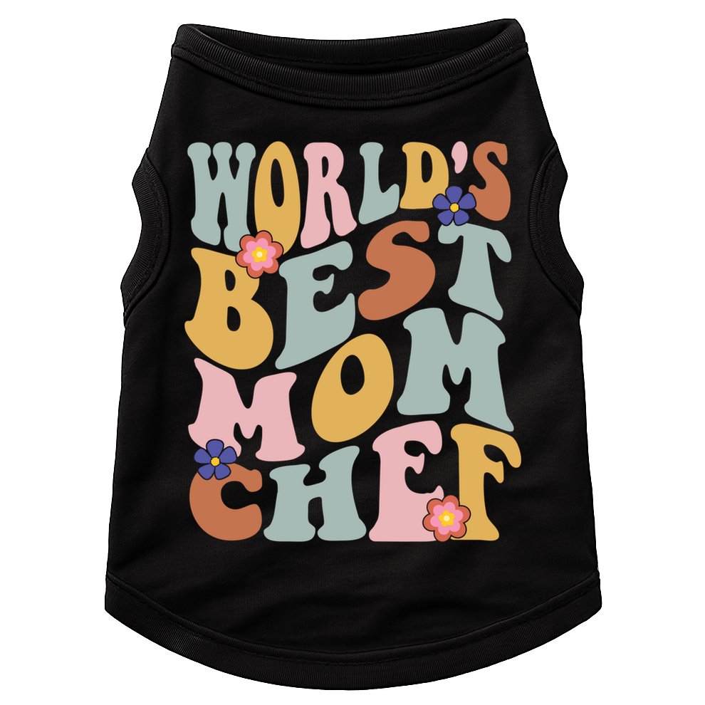 Retro Groovy Worlds Best Mom Chef Groovy Baking Mom Gift Doggie Tank