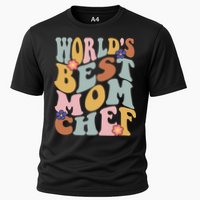 Retro Groovy Worlds Best Mom Chef Groovy Baking Mom Gift Cooling Performance Crew T-Shirt
