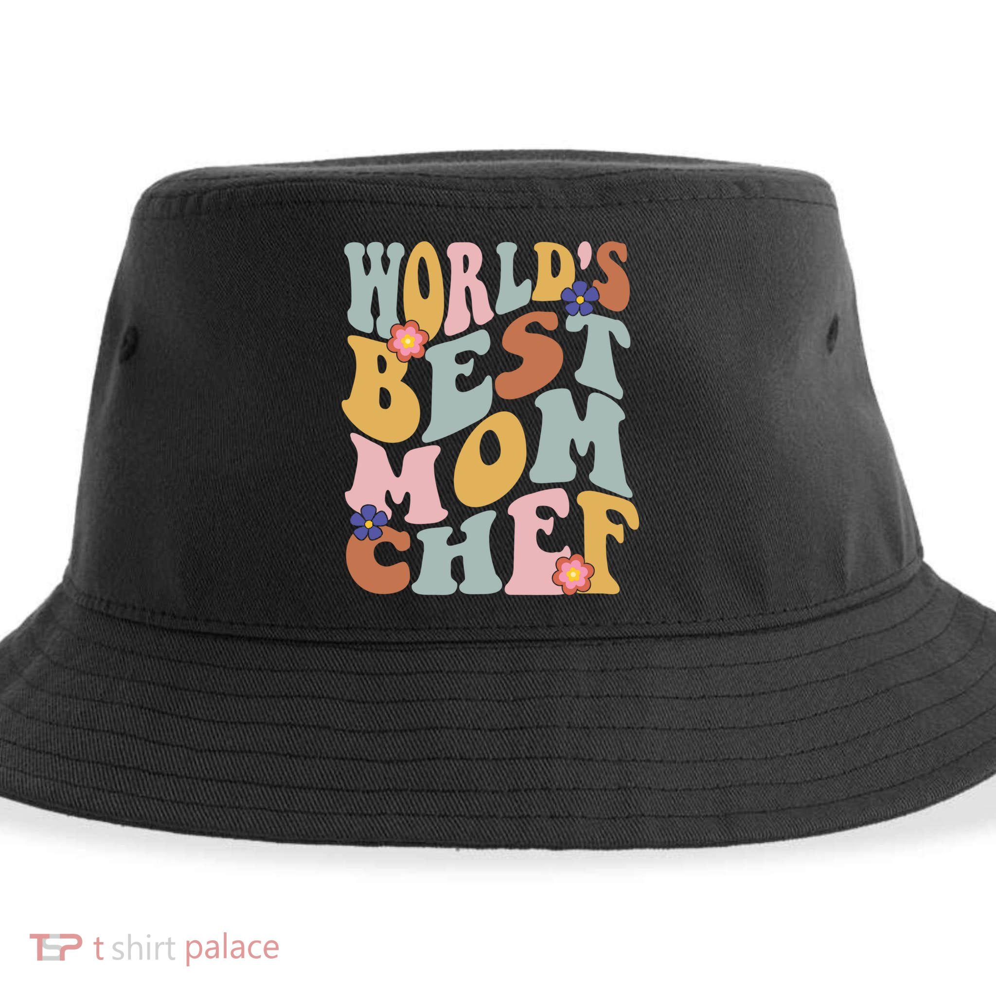 Retro Groovy Worlds Best Mom Chef Groovy Baking Mom Gift Sustainable Bucket Hat