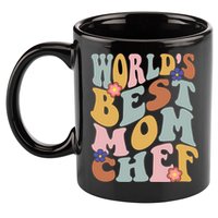 Retro Groovy Worlds Best Mom Chef Groovy Baking Mom Gift 11oz C Handle Ceramic Mug