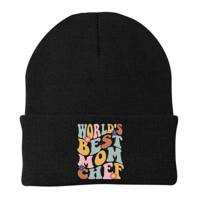 Retro Groovy Worlds Best Mom Chef Groovy Baking Mom Gift Beanie