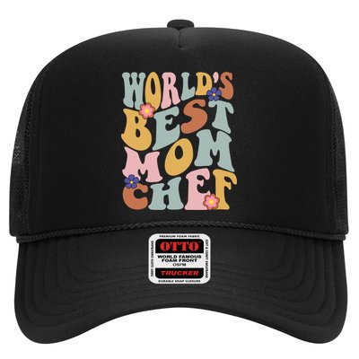 Retro Groovy Worlds Best Mom Chef Groovy Baking Mom Gift Trucker Hat