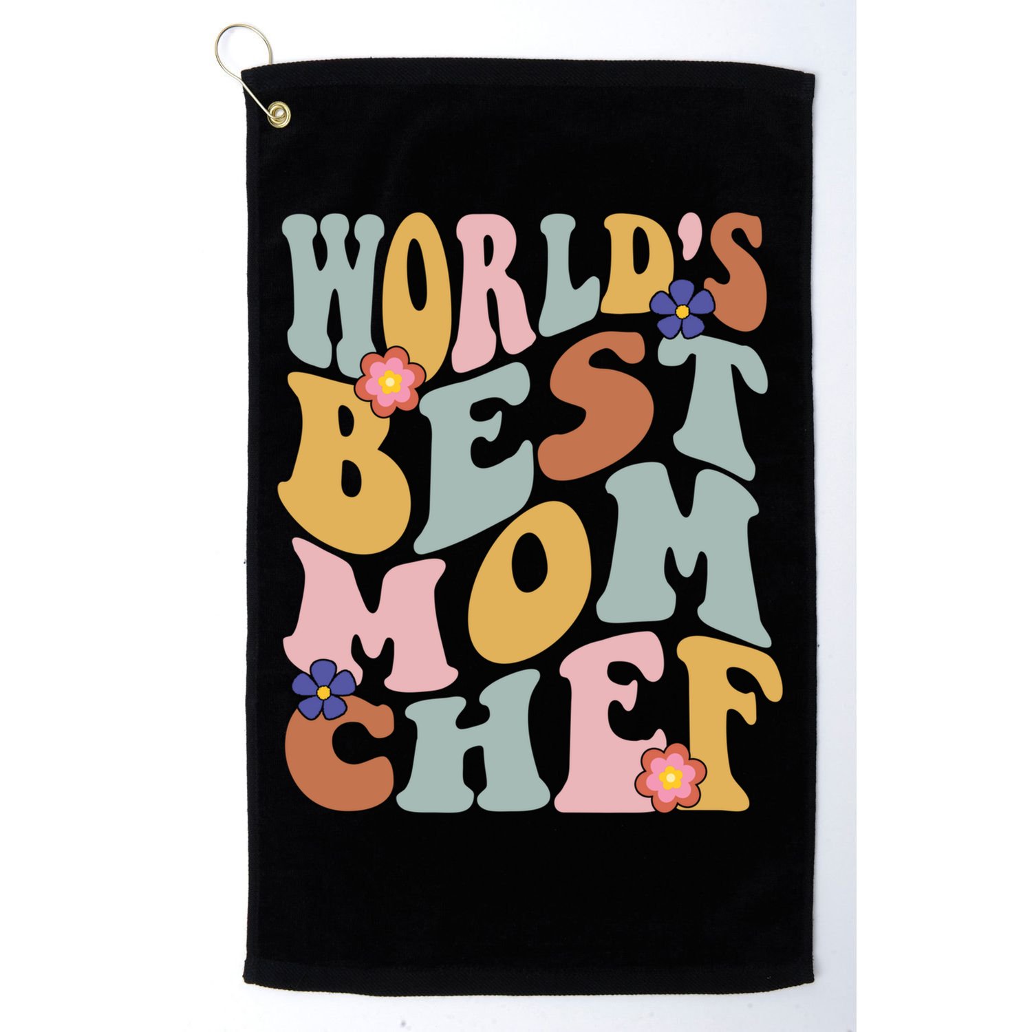 Retro Groovy Worlds Best Mom Chef Groovy Baking Mom Gift Golf Towel