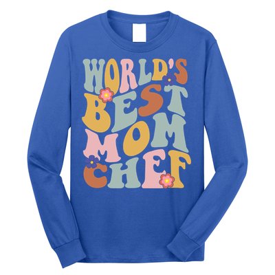 Retro Groovy Worlds Best Mom Chef Groovy Baking Mom Gift Long Sleeve Shirt