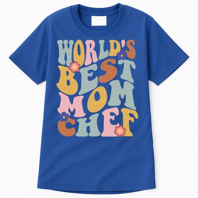 Retro Groovy Worlds Best Mom Chef Groovy Baking Mom Gift Tall T-Shirt