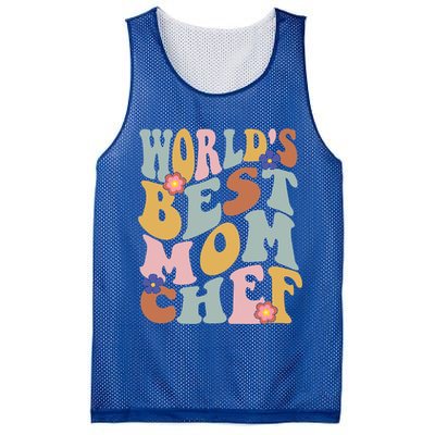 Retro Groovy Worlds Best Mom Chef Groovy Baking Mom Gift Mesh Reversible Basketball Jersey Tank