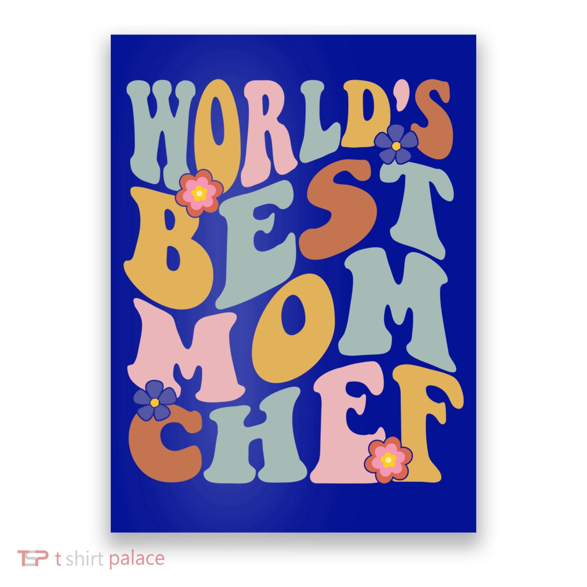 Retro Groovy Worlds Best Mom Chef Groovy Baking Mom Gift Poster