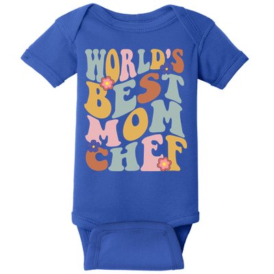 Retro Groovy Worlds Best Mom Chef Groovy Baking Mom Gift Baby Bodysuit