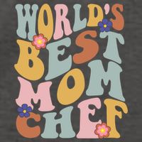 Retro Groovy Worlds Best Mom Chef Groovy Baking Mom Gift Vector Backpack