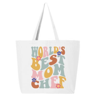 Retro Groovy Worlds Best Mom Chef Groovy Baking Mom Gift 25L Jumbo Tote