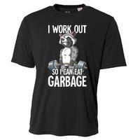 Raccoon Gym Weight Training I Work Out So I Can Eat Garbage Cooling Performance Crew T-Shirt