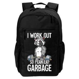 Raccoon Gym Weight Training I Work Out So I Can Eat Garbage Daily Commute Backpack