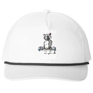 Raccoon Gym Weight Training I Work Out So I Can Eat Garbage Snapback Five-Panel Rope Hat