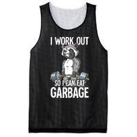 Raccoon Gym Weight Training I Work Out So I Can Eat Garbage Mesh Reversible Basketball Jersey Tank