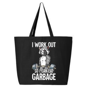 Raccoon Gym Weight Training I Work Out So I Can Eat Garbage 25L Jumbo Tote