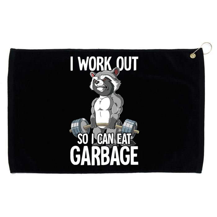 Raccoon Gym Weight Training I Work Out So I Can Eat Garbage Grommeted Golf Towel