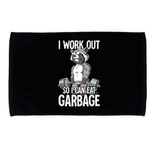 Raccoon Gym Weight Training I Work Out So I Can Eat Garbage Microfiber Hand Towel