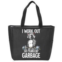 Raccoon Gym Weight Training I Work Out So I Can Eat Garbage Zip Tote Bag