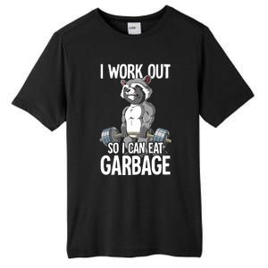 Raccoon Gym Weight Training I Work Out So I Can Eat Garbage Tall Fusion ChromaSoft Performance T-Shirt