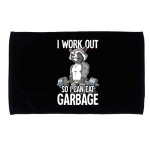 Raccoon Gym Weight Training I Work Out So I Can Eat Garbage Microfiber Hand Towel