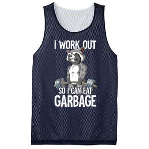 Raccoon Gym Weight Training I Work Out So I Can Eat Garbage Mesh Reversible Basketball Jersey Tank