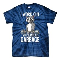 Raccoon Gym Weight Training I Work Out So I Can Eat Garbage Tie-Dye T-Shirt