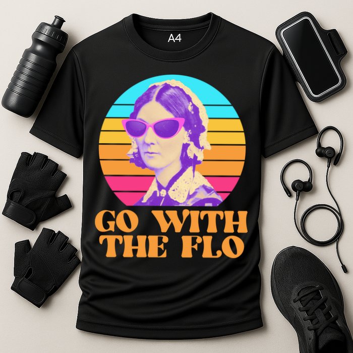 Retro Go With The Flow Nurse Practitioner Florence Nightingale Cooling Performance Crew T-Shirt