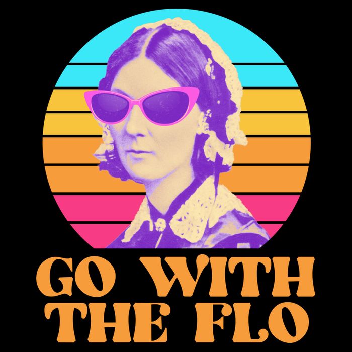 Retro Go With The Flow Nurse Practitioner Florence Nightingale Drawstring Bag