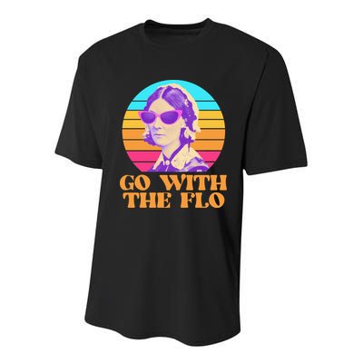 Retro Go With The Flow Nurse Practitioner Florence Nightingale Youth Performance Sprint T-Shirt