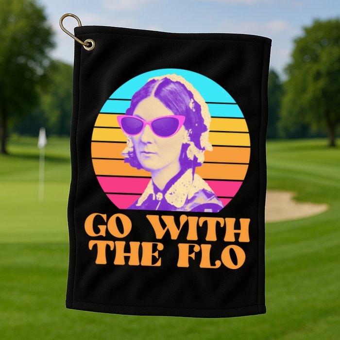 Retro Go With The Flow Nurse Practitioner Florence Nightingale Golf Towel