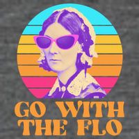 Retro Go With The Flow Nurse Practitioner Florence Nightingale Button