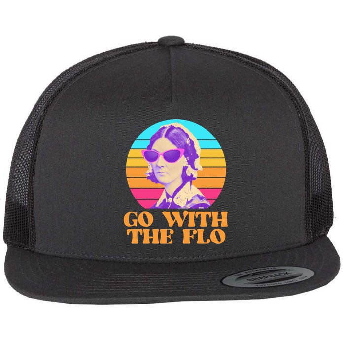 Retro Go With The Flow Nurse Practitioner Florence Nightingale Flat Bill Trucker Hat
